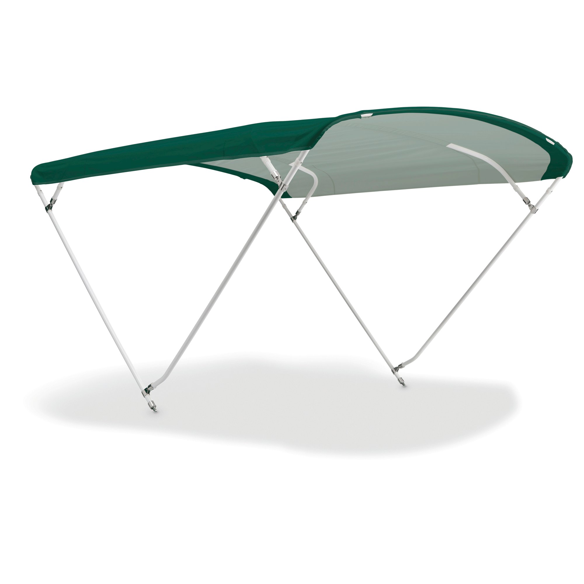 High Quality Bimini Top Chic 4-Arches Boat Cover White Lacquered Aluminium Alloy with Green Polyester Canvas for Boats Rafts